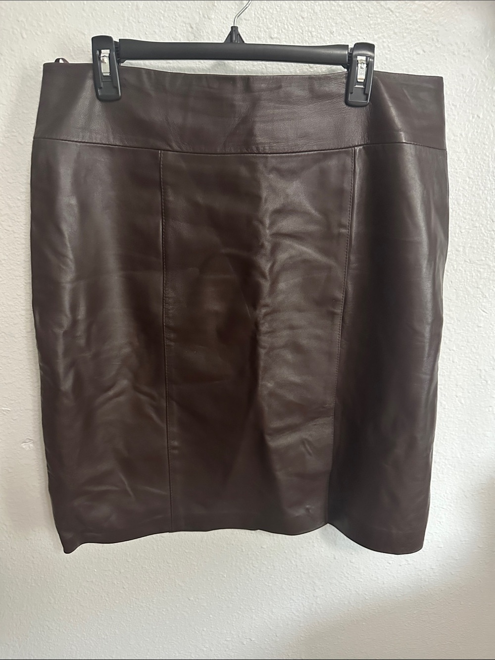 Jaclyn Smith Vintage dark brown leather pencil skirt Size 16